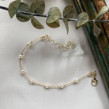 Zarif İnci Tasarım Gold Bileklik