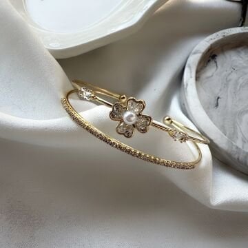 İnci Tasarım Çiçek Figürlü Halka Bileklik