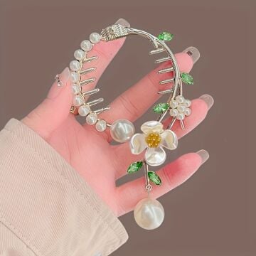 Çiçek Tasarım İncili Vintage Toka