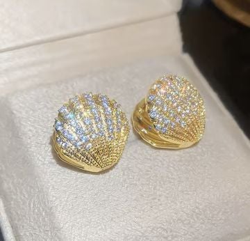 Taşlı Deniz Kabuğu Küpe