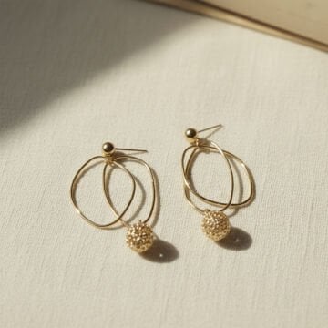 Gold Geometrik Tasarım Küpe