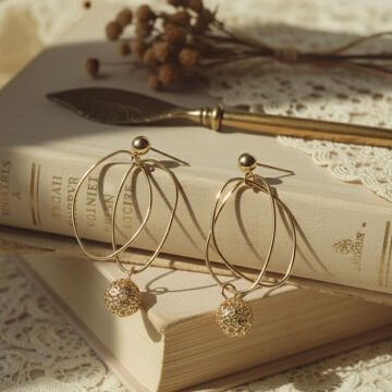 Gold Geometrik Tasarım Küpe