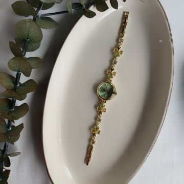 Vintage Renkli Çiçek Tasarım Saat