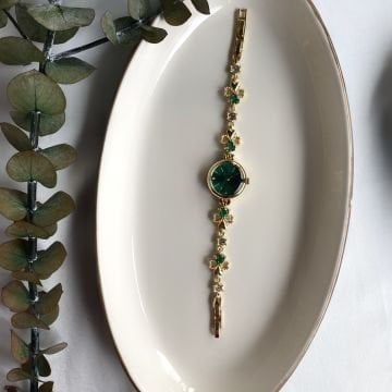 Vintage Renkli Çiçek Tasarım Saat