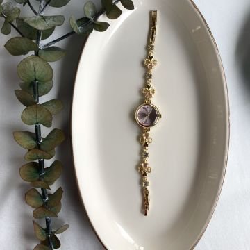 Vintage Renkli Çiçek Tasarım Saat