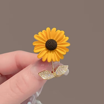 Ayçiçeği Tasarım Vintage Broş