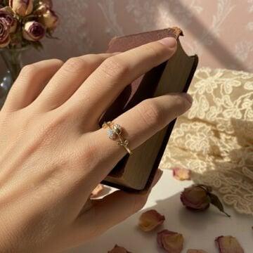 Taş Detaylı Lale Figürlü Yüzükler