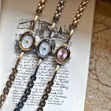 Vintage Oval Tasarım Kelepçe Kordon Saat