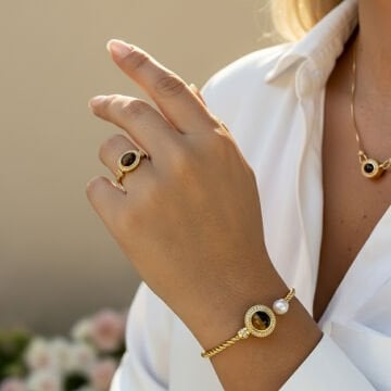 Vintage Stone and Pearl Set