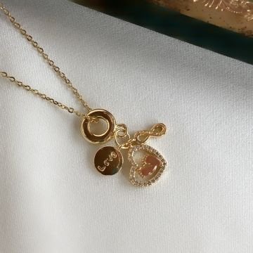 Forever Love Bebek Ayak İzi Çelik Kolye