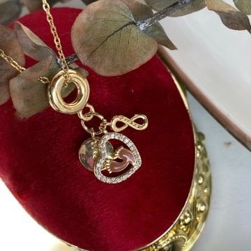 Forever Love Bebek Ayak İzi Çelik Kolye