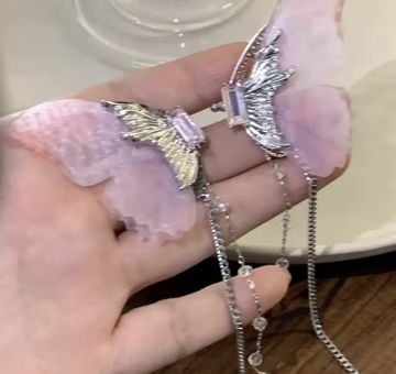 Pembe Kelebek Küpe