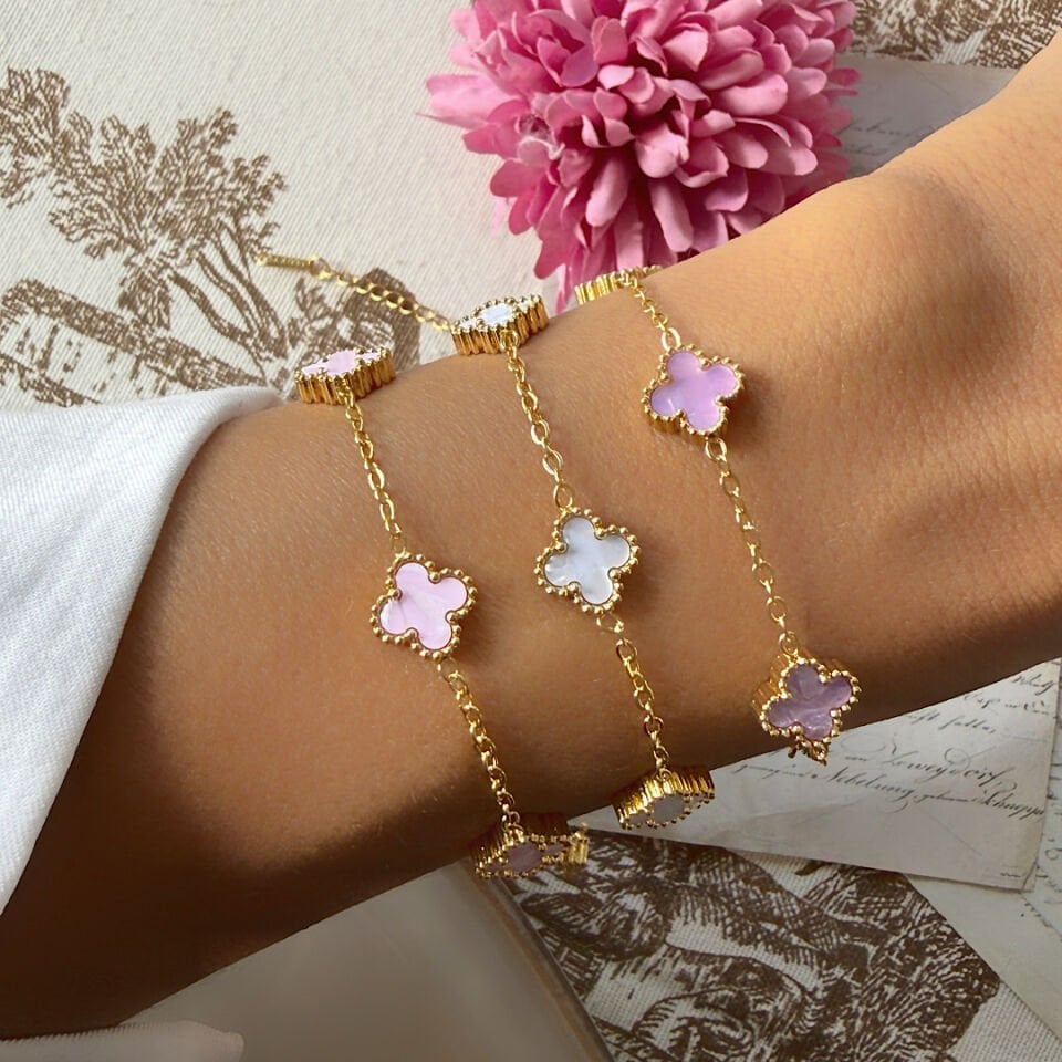 Renkli Yonca Model Çelik Bileklikler