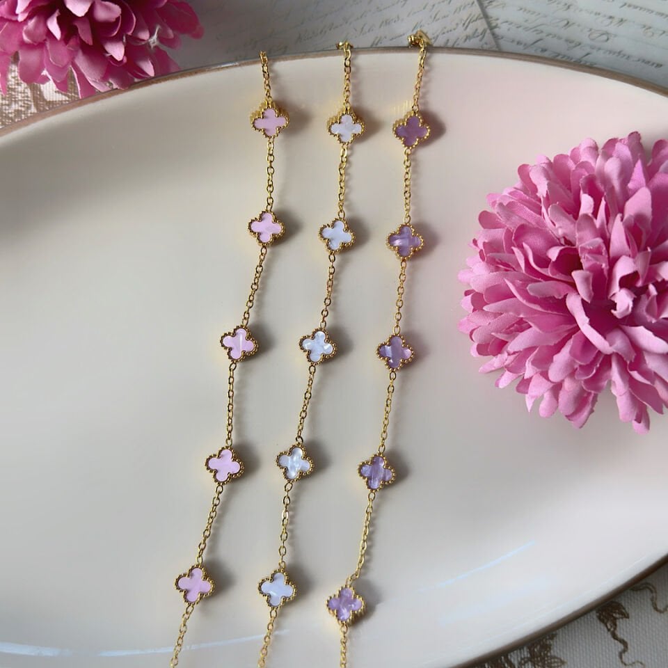 Renkli Yonca Model Çelik Bileklikler