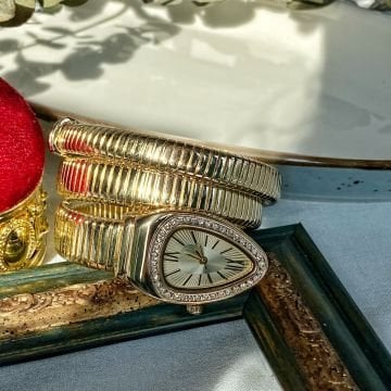 Yılan Model Tasarım Saat Silver