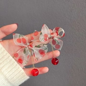 Fiyonk Vintage Kiraz Küpe