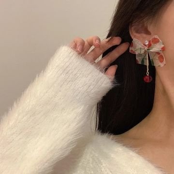 Fiyonk Vintage Kiraz Küpe