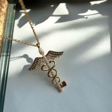 Tıp Sembolü Tasarım Çelik Kolye