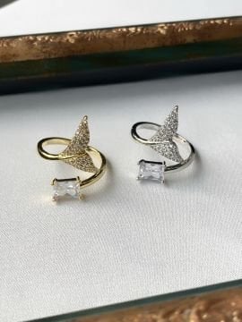 Zirkon Taşlı Balık Kuyruğu Tasarım Yüzük