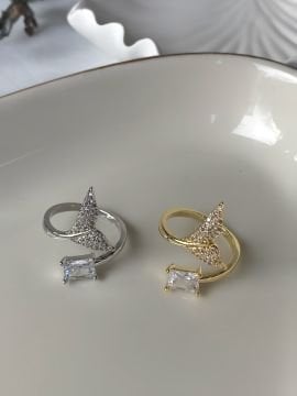 Zirkon Taşlı Balık Kuyruğu Tasarım Yüzük
