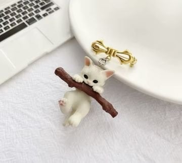 Sevimli Kedi Tasarım Vintage Broş