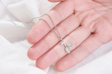 Yaprak Tasarım Vintage Gümüş Kolye