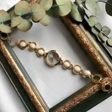 Oval Taş Tasarım Vintage Saat