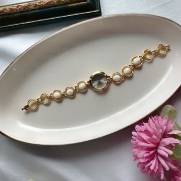 Oval Taş Tasarım Vintage Saat