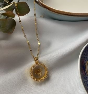 Kuş Figürlü Vintage Çelik Kolye