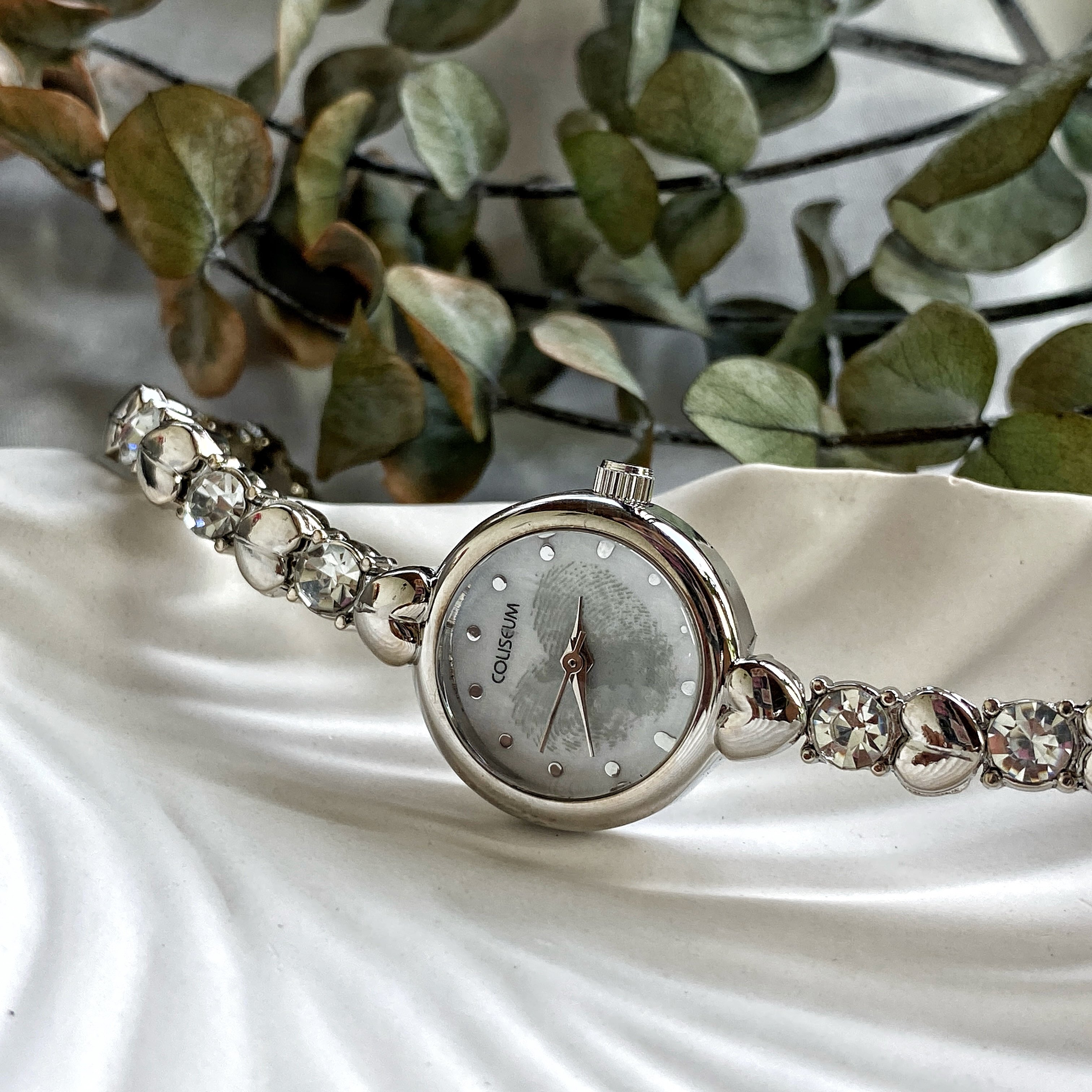 Kalp Parmak İzi Tasarım Saat Silver