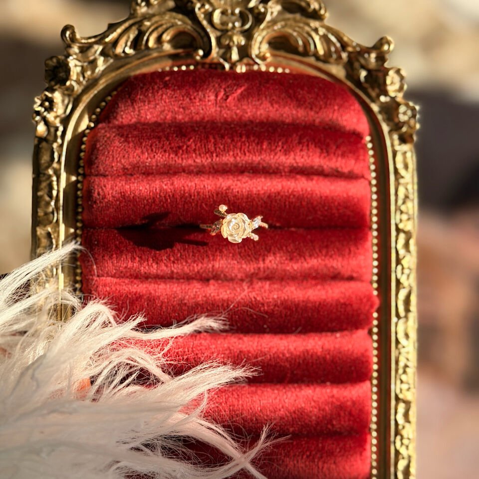 İnci Detay Vintage Gül Yüzük