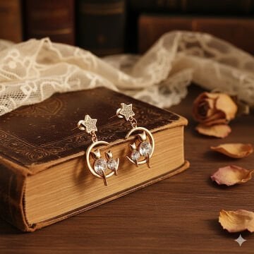 Cats on The Moon Küpe