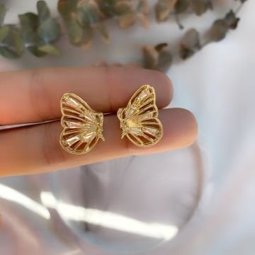 Vintage Gold Kelebek Küpe