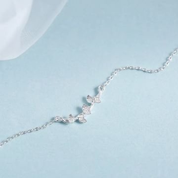 Mabet Ağacı Yaprağı Gümüş Bileklik