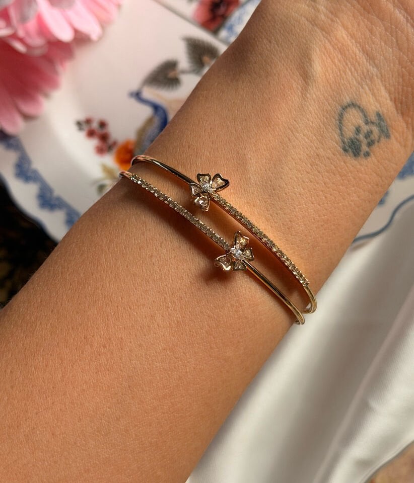 Vintage Kelebek Motifli Zirkon Taşlı Halka Bileklik