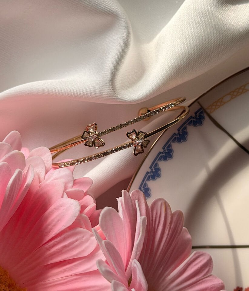 Vintage Kelebek Motifli Zirkon Taşlı Halka Bileklik