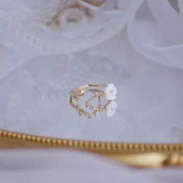 Flower Taşlı Vintage Yüzük