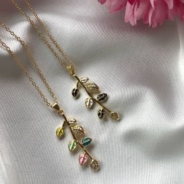 Yaprak Tasarım Çelik Kolye