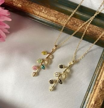 Yaprak Tasarım Çelik Kolye