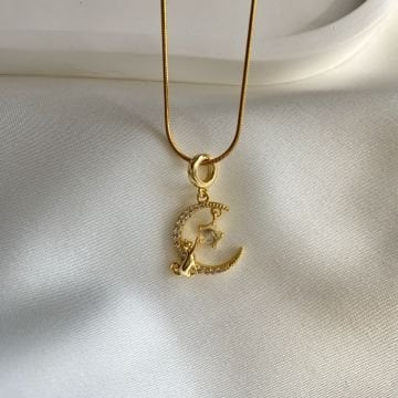 Kedi Tasarım Çelik Kolye