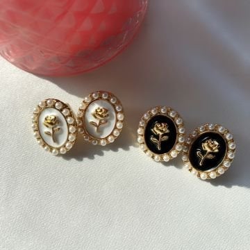 Vintage Rose Çelik Küpe