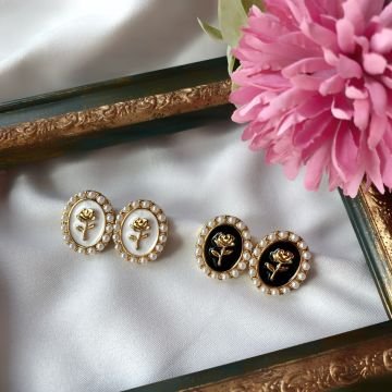 Vintage Rose Çelik Küpe